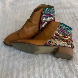 Embroidered ankle booties